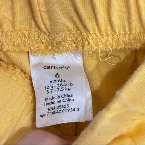 Carter's | Baby Boys Infant Yellow Joggers Athletic Pants Size 6M - Picture 11 of 11